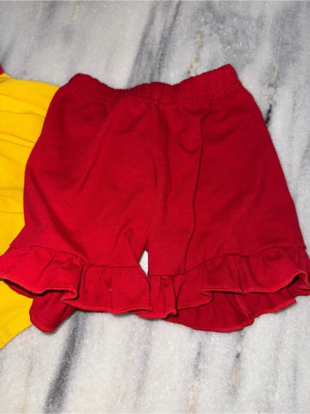 Girls Abbie and Evie Snow White Themed Apple outfit with Red Shorts Cotton 2T